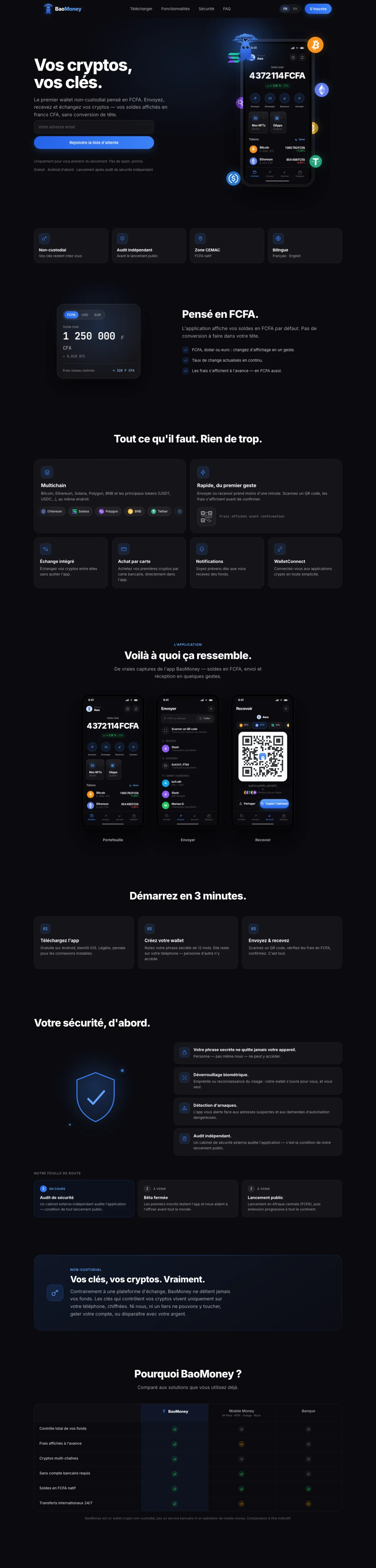 BaoMoney — Wallet Crypto en FCFA