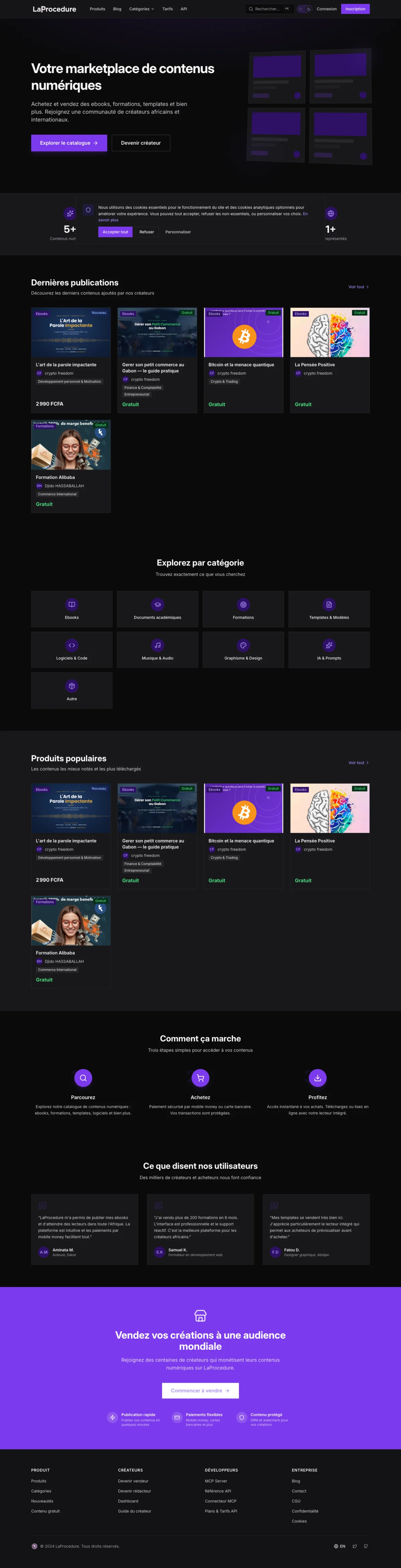 LaProcedure — Marketplace de Contenus Numériques